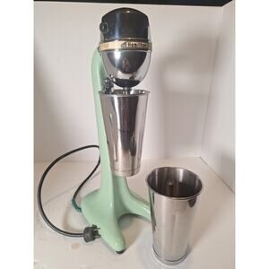 Hamilton Beach No.33 Vintage Milkshake Mixer Green w/2 Stainless Cups 19in NICE!
